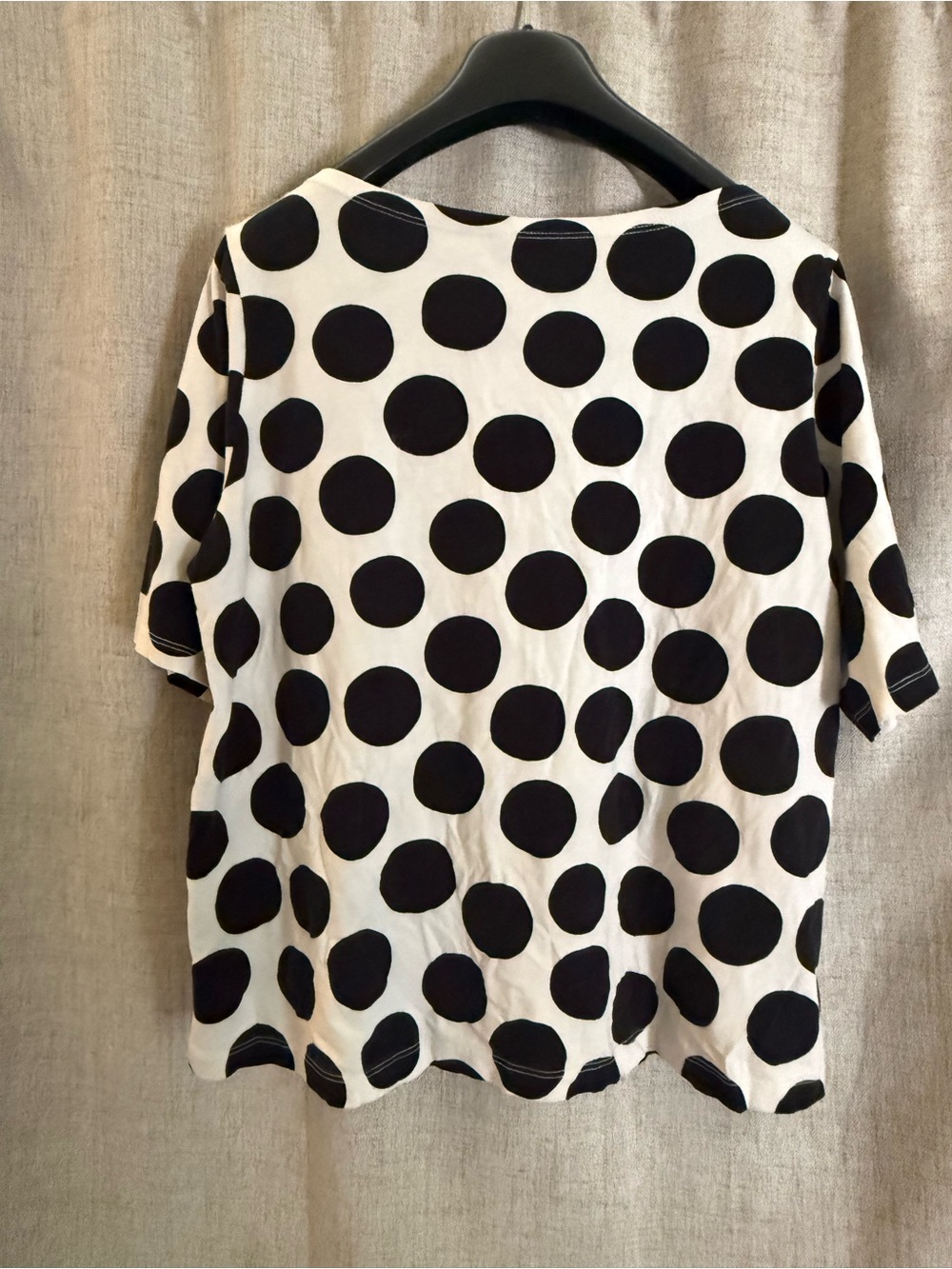 Marimekko X Uniqlo Limited Edition Black & White Polka Dot Short Sleeve Top - Picture 3 of 8